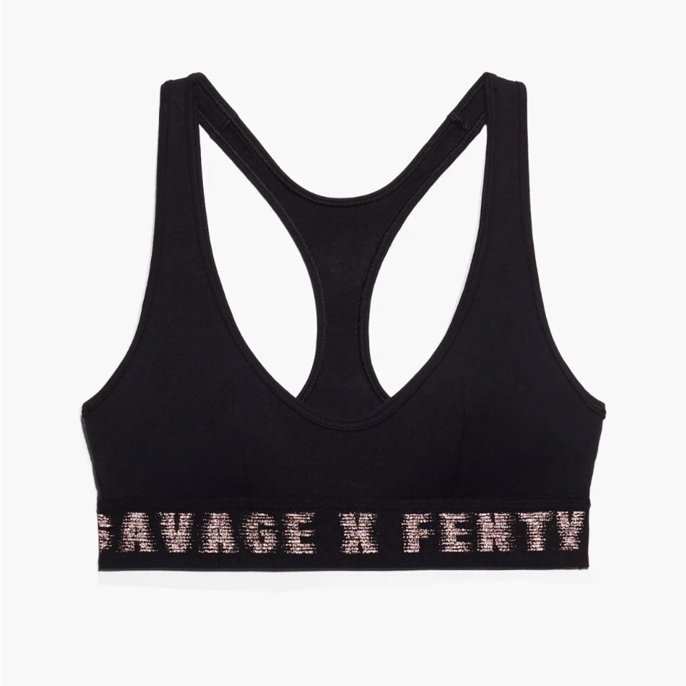 Savage X Fenty Black and Pink Sports Bra